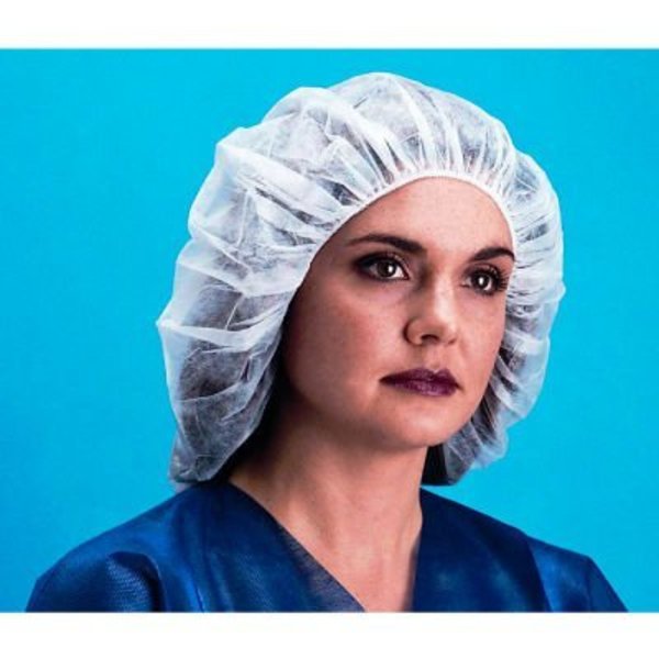 Keystone Safety Lightweight Polypropylene Bouffant Cap, 100% Latex Free, Blue, 19", 100/Bag 110NWI-10-19-BLUE-1BG